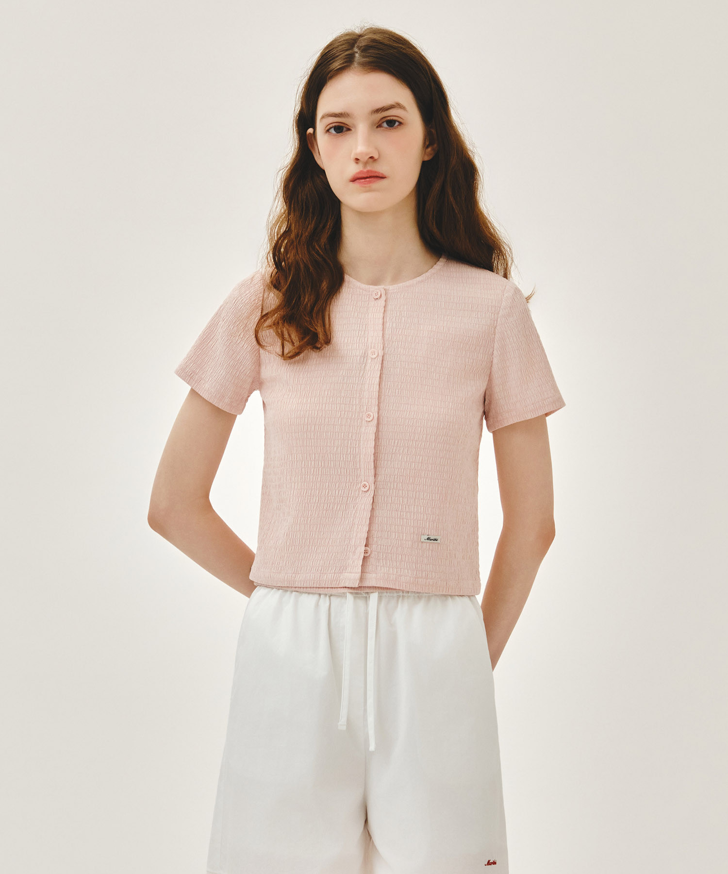 Marithe 065 W CRINKLE SLEEVELESS + CARDIGAN SET