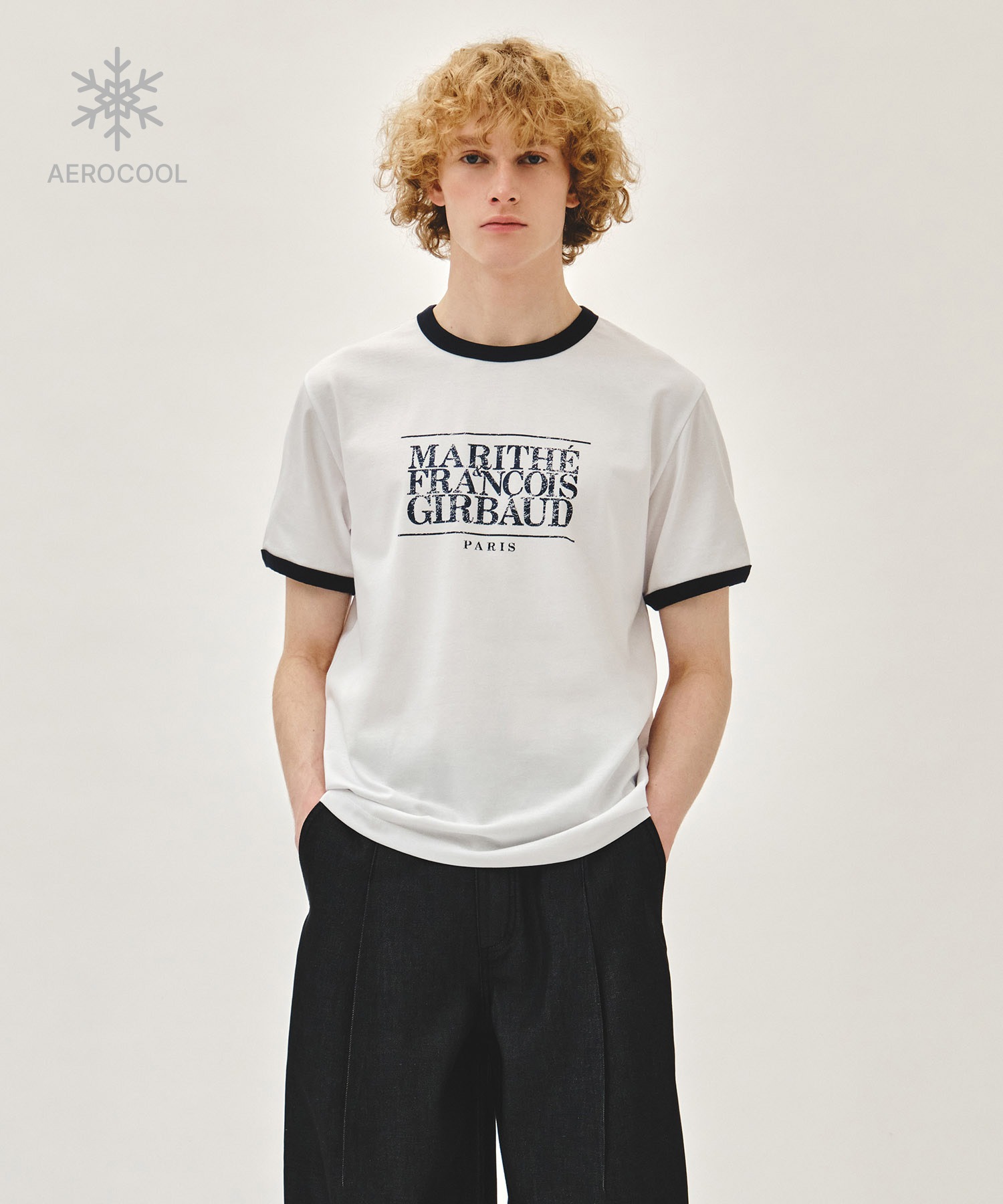 Marithe 072 AEROCOOL CRACK CLASSIC LOGO RINGER TEE (unisex)