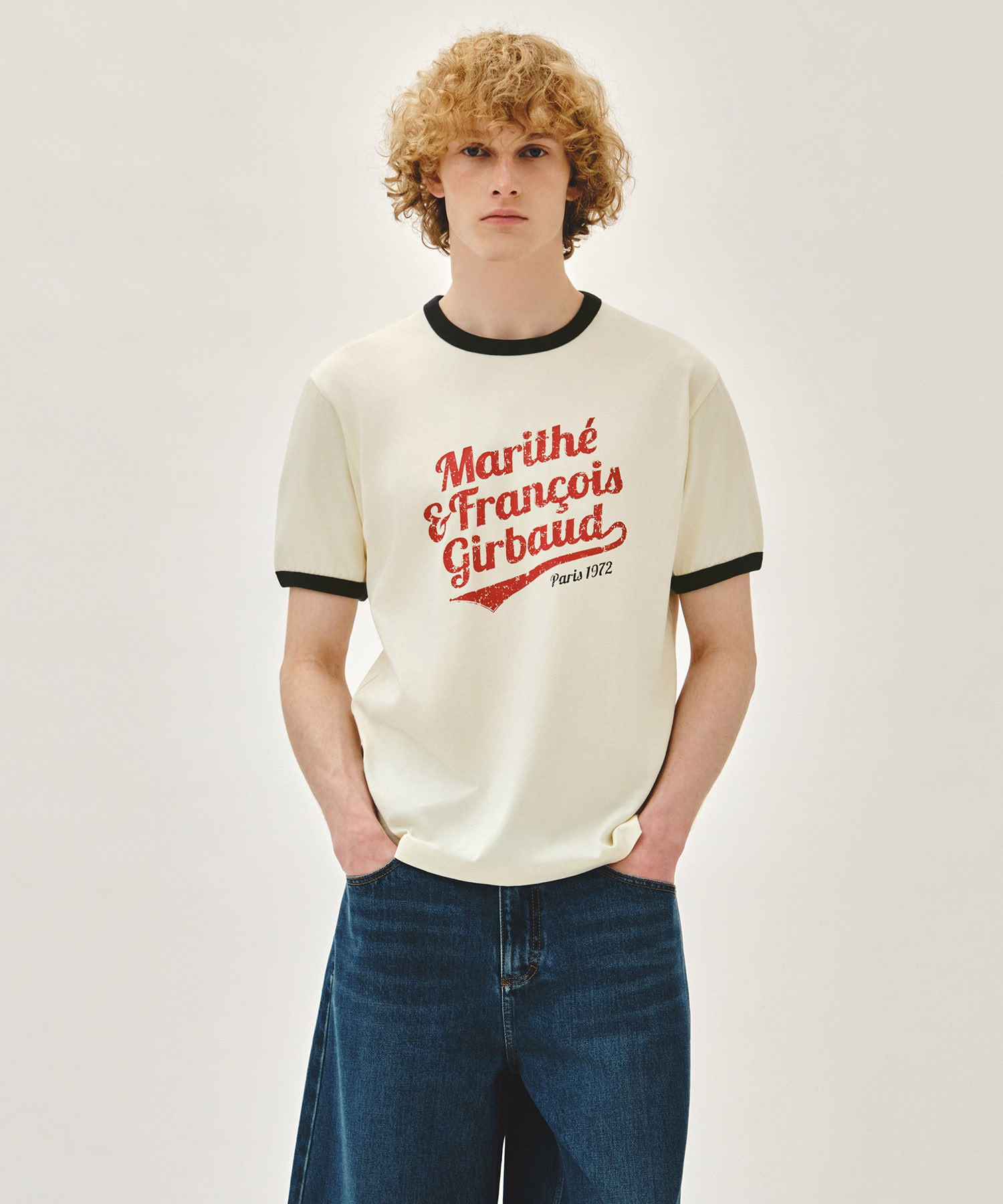 Marithe 076 VINTAGE LOGO RINGER TEE (unisex)